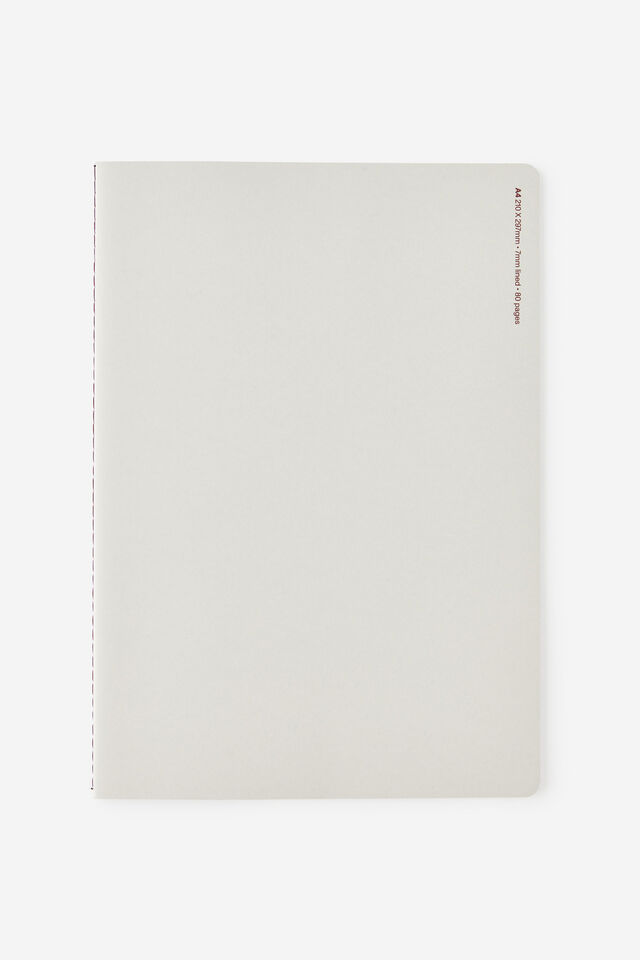 A4 Stitch Notebook, RIVER GUM