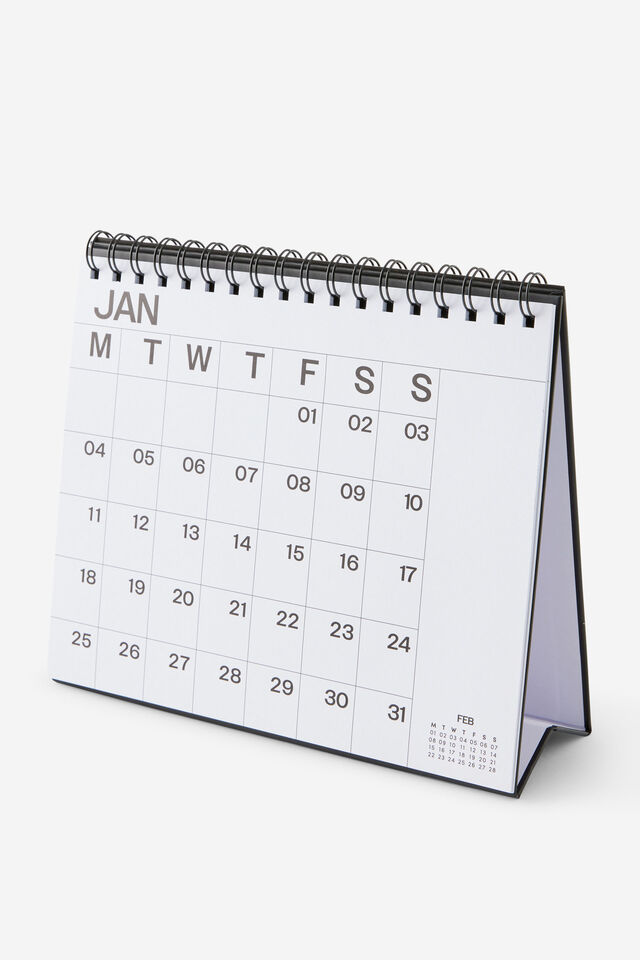 2027 Desk Calendar, BLACK/WHITE