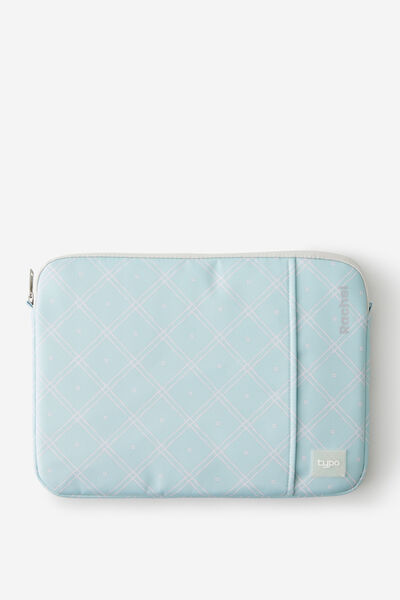 Personalised Mode 14 Inch Laptop Case, MINTY GRID