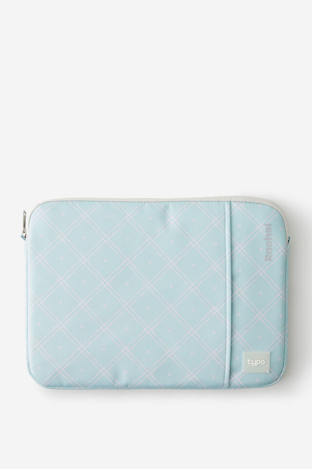 Personalised Mode 14 Inch Laptop Case, MINTY GRID
