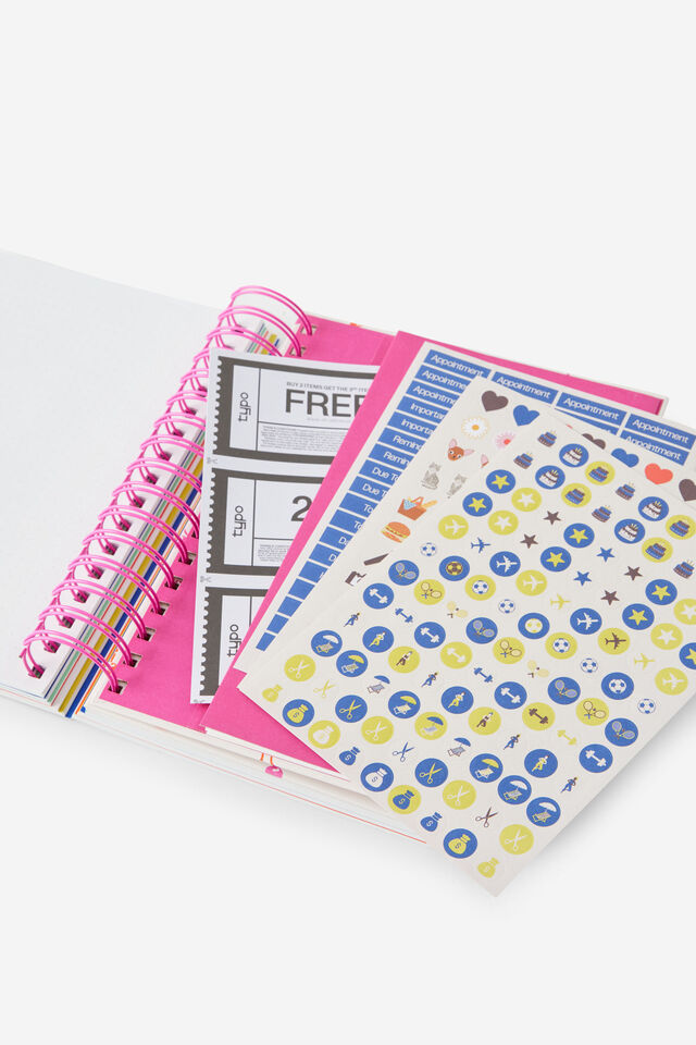 2027 A5 Weekly Bright Days Diary, ECRU DITSY CHERRIES