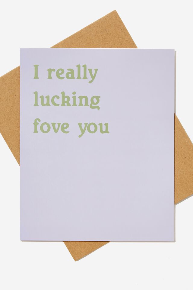 Love Card, PURPLE BASIL I REALLY LUCKING FOVE YOU