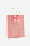 GINGHAM BOW STRAWBERRY PINK