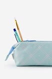 Compact Pencil Case, MINTY GRID - example image 2