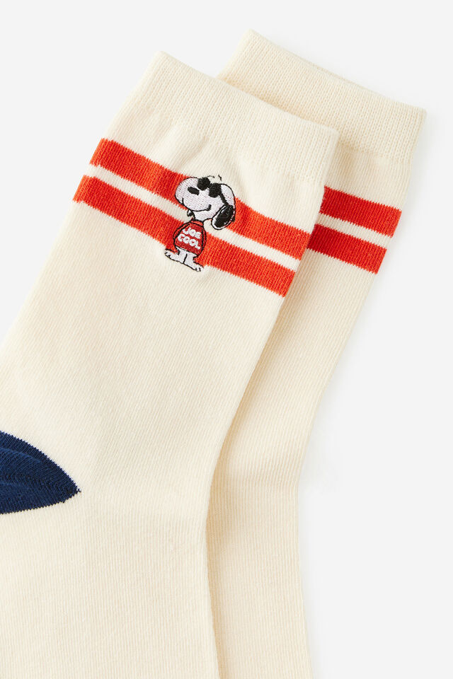 Snoopy Mid Crew Socks, LCN PEA SNOOPY JOE COOL