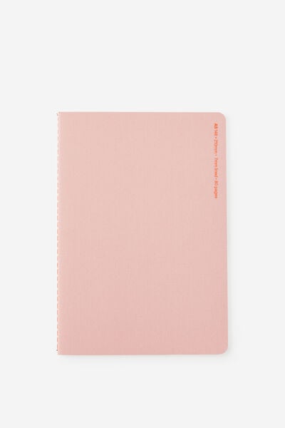 A5 Penpal Notebook, STRAWBERRY MILK LAVA RED