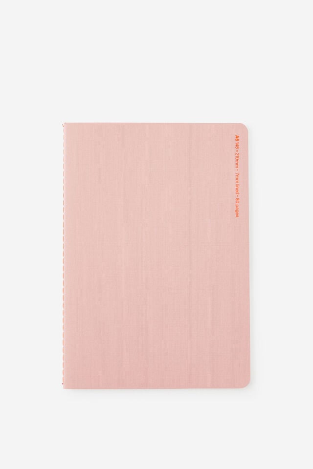 A5 Penpal Notebook, STRAWBERRY MILK LAVA RED