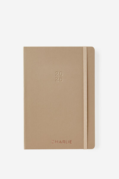 Personalised 2026 A5 Weekly Hard Metro Diary, Chai