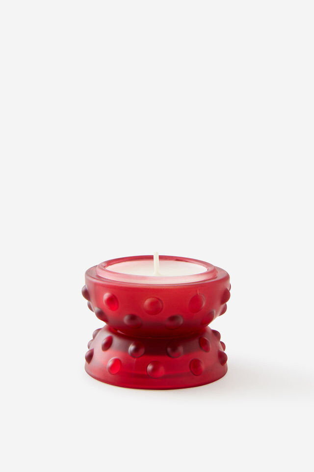 Mini Stackers Glass Tea Light Candle, PETAL DRIFT PLUM BUMPY