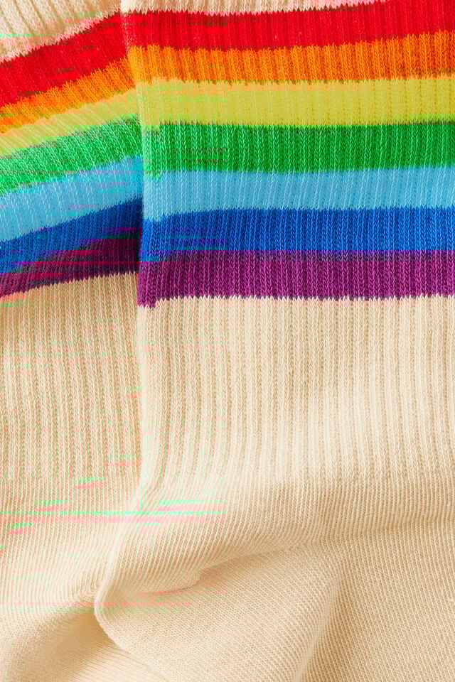 Socks, RAINBOW STRIP ECRU
