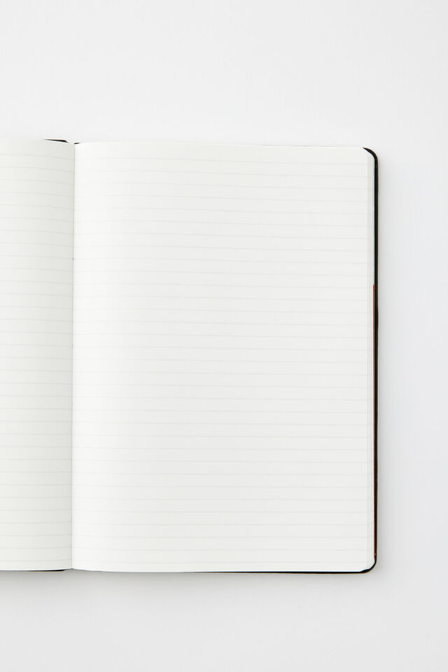 B5 Hard Cover Lined Notebook, BLACK
