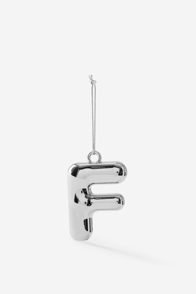 Alphabet Christmas Ornament, BUBBLE LETTER F