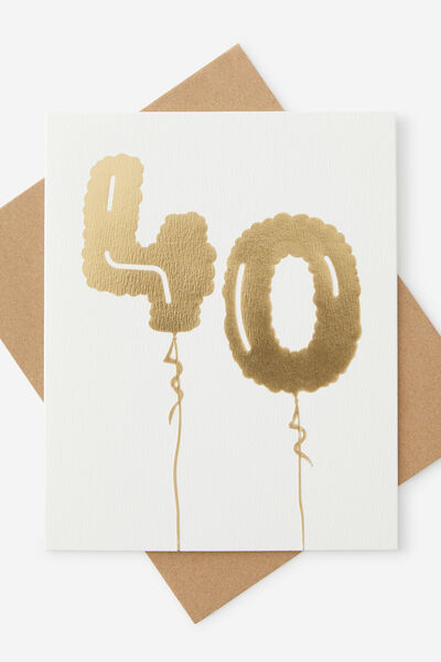 Premium Age Cards, 40 FOILED BALLOON