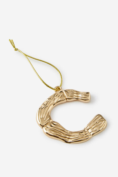 Metal Alphabet Christmas Ornament, TEXTURED C