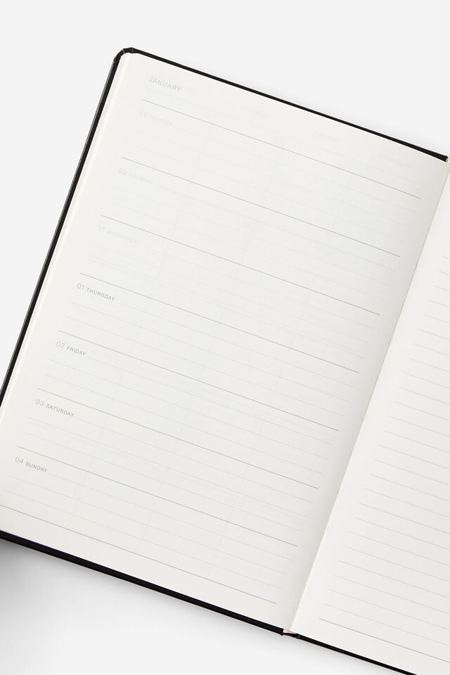 2026 A5 Weekly Hard Metro Diary, Black