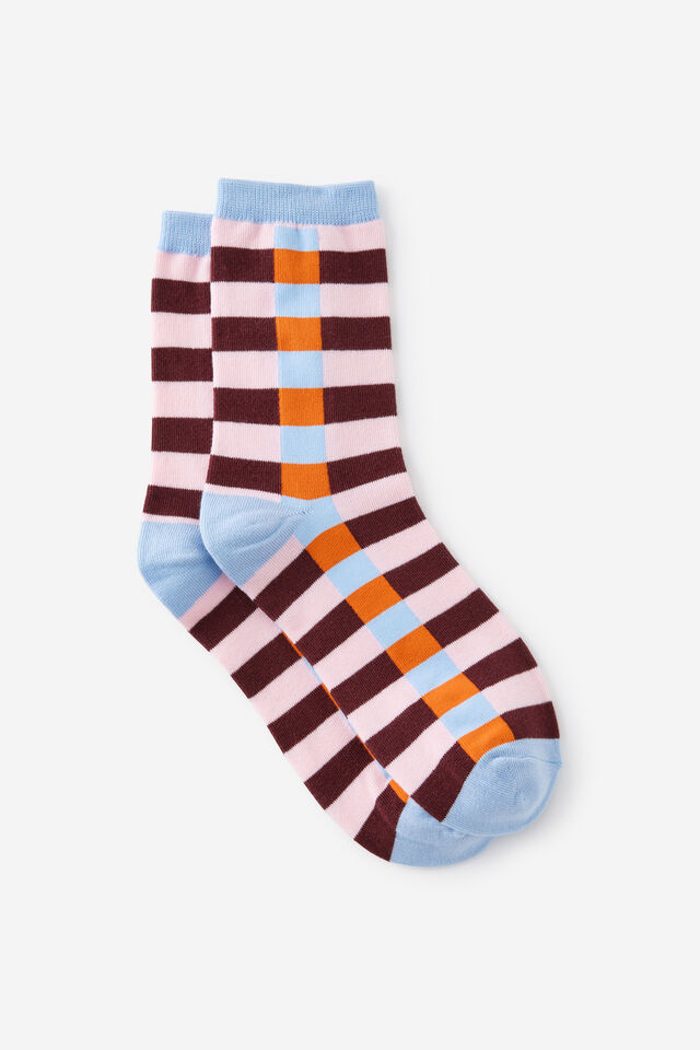 Mid Crew Socks, RETRO COLOUR BLOCK