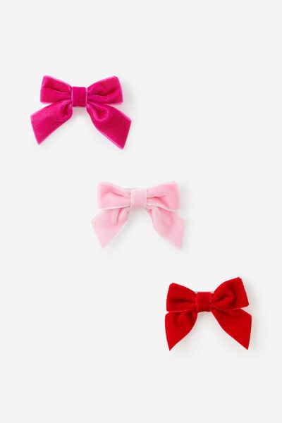 Mini Velvet Bow 3Pk, FESTIVE FEAST