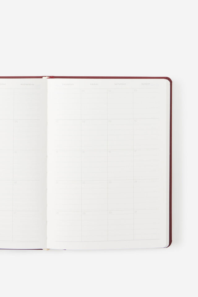 Personalisation 2026 B6 Daily Hard Metro Diary, Cabernet