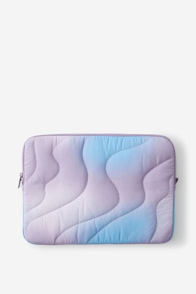 Take Me Away 13 Inch Laptop Case, DIFFUSION / SILVER LILAC QUILTED