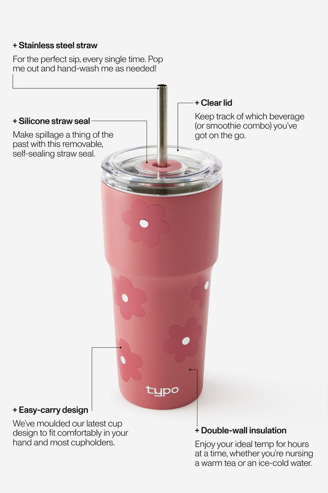 Smoothie Cup 600Ml, DAISY ROSE WATER