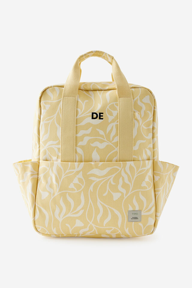 Personalised Campus Backpack, BOUQUET DITSY STRIPE / BLUE SKIES