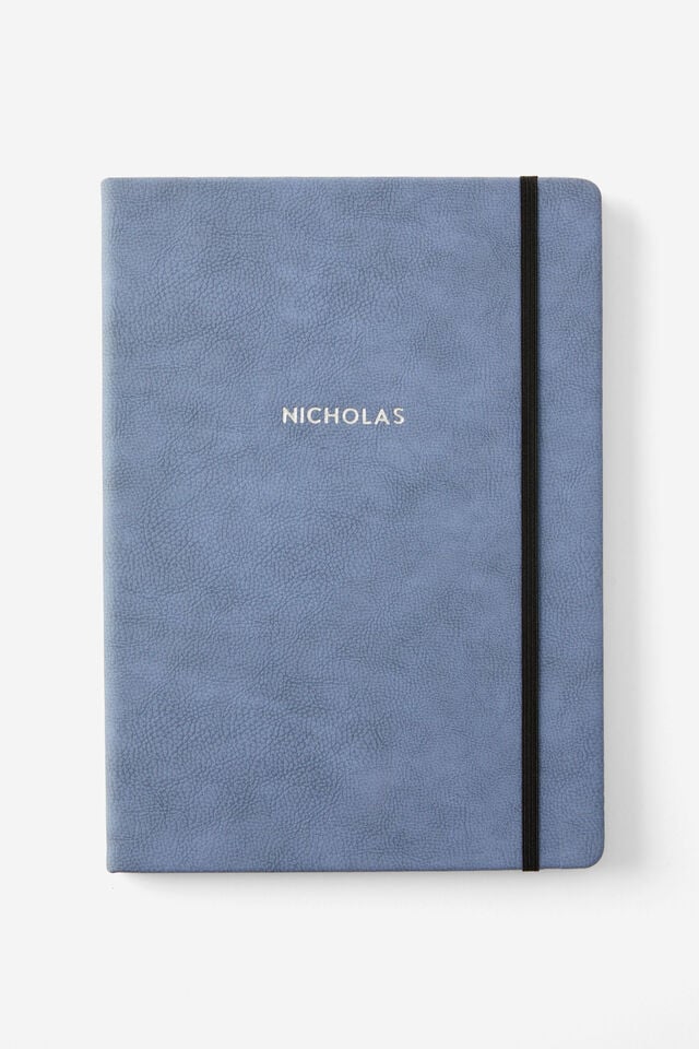 Personalised A4 Buffalo Journal, STORM BLUE