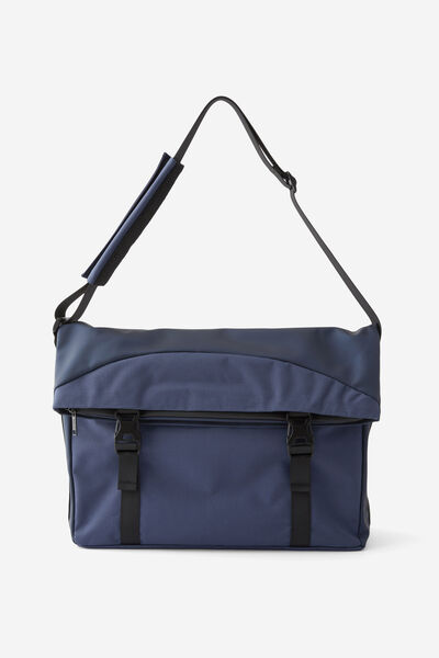 Metro Messenger Satchel, NAVY / METALLIC