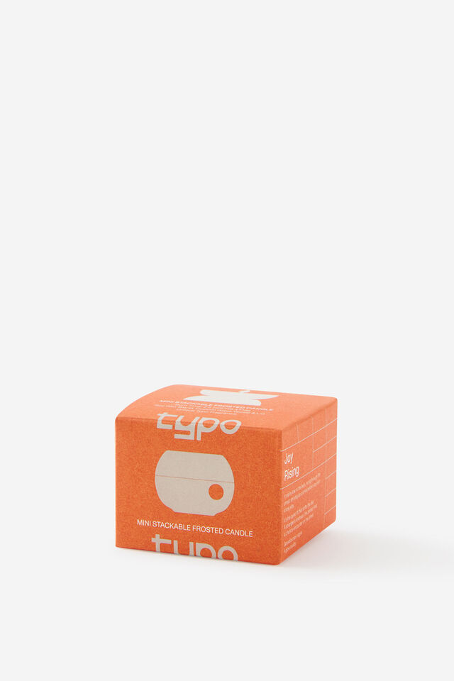 Mini Stackers Glass Tea Light Candle, JOY RISING TANGERINE RIBBED