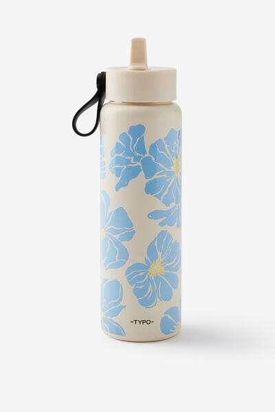 On The Move 500Ml Sipper Top, BLUE SKIES FLORAL / ECRU