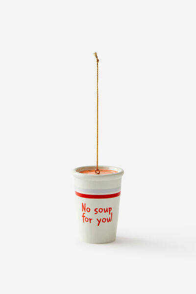 Collab Resin Christmas Ornament, LCN WB SEINFELD NO SOUP FOR YOU