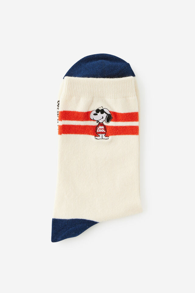 Snoopy Mid Crew Socks, LCN PEA SNOOPY JOE COOL