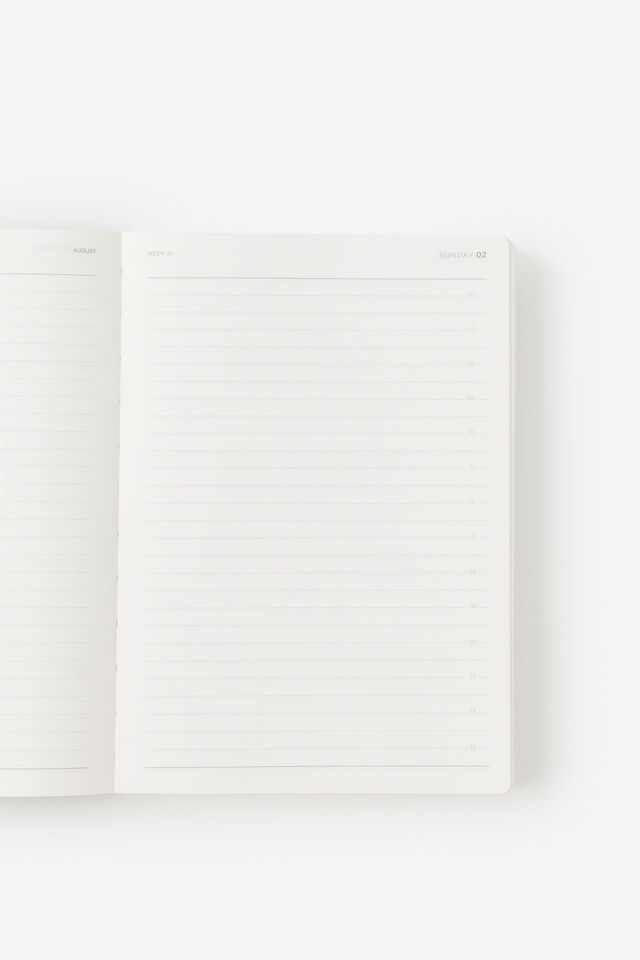 Personalised 26/27 A5 Daily Soft Diary, GREEN & LIME PIN STRIPE