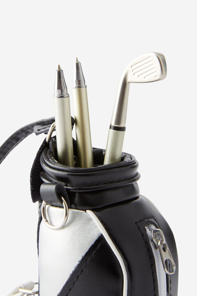 Golf Caddy Pen Set, BLACK & WHITE