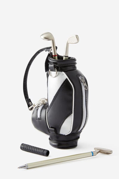Golf Caddy Pen Set, BLACK & WHITE