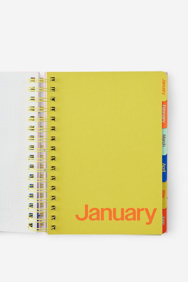 2027 A5 Weekly Bright Days Diary, STRAWBERRY MILK DITSY CELESTIAL