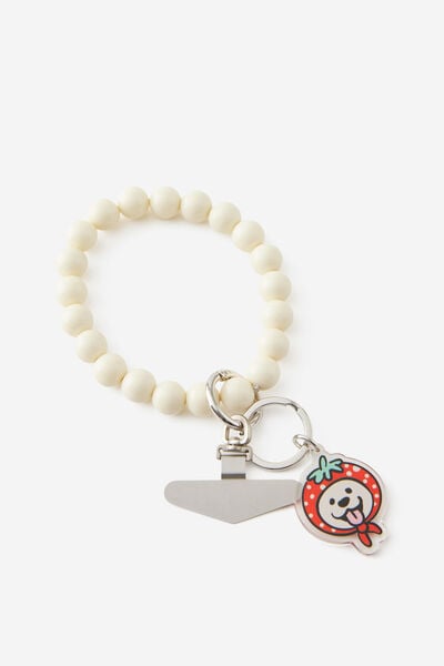 Beaded Wrist Strap, ECRU