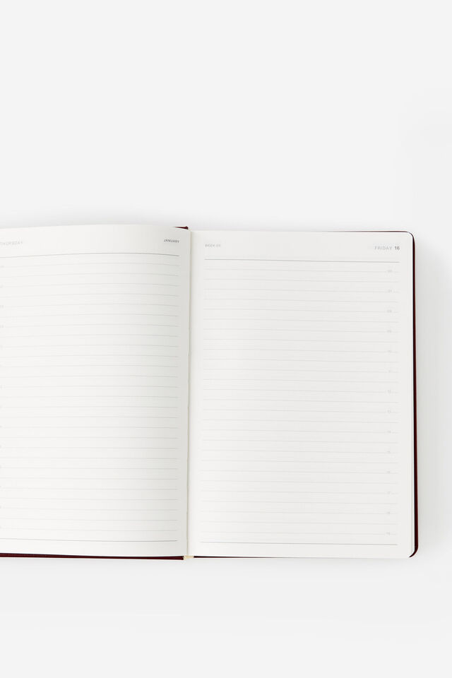 2026 A5 Daily Hard Metro Diary, Cabernet