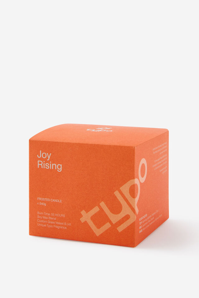 Frosted Glass Candle, JOY RISING ORANGE