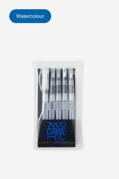 Watercolour Paint Brushes 5Pk, CLEAR