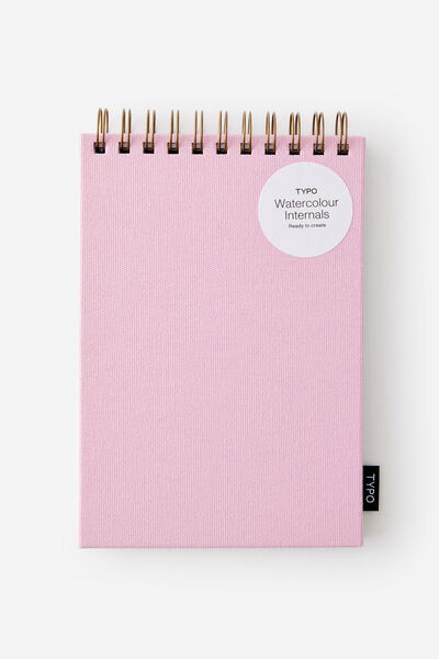 A5 Spiral Watercolour Book, BLOSSOM PINK