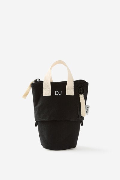 Personalised Pop It Tote Pencil Case, SOLID BLACK