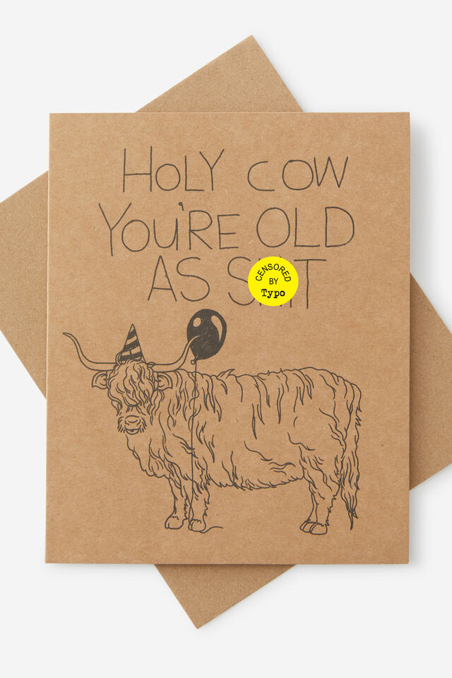 Funny Birthday Card, HOLY COW