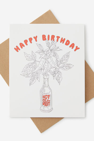 Nice Birthday Card, HOT STUFF BDAY