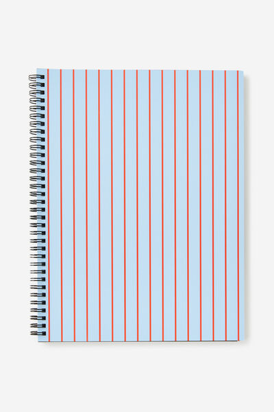 A4 Spiralbound Subject Notebook, BLUE SKIES STRIPE