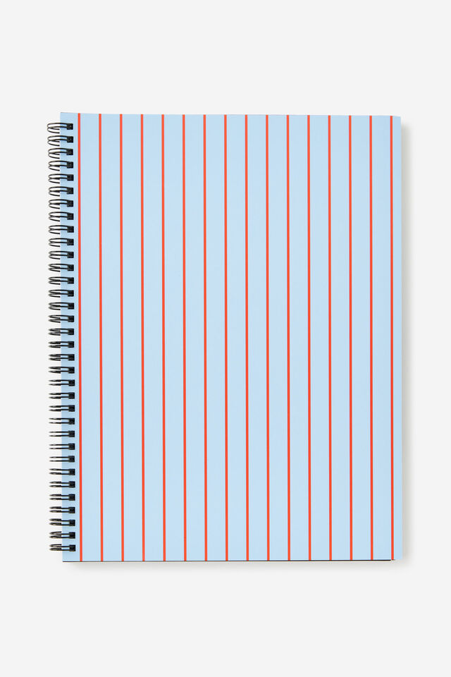 A4 Spiralbound Subject Notebook, BLUE SKIES STRIPE