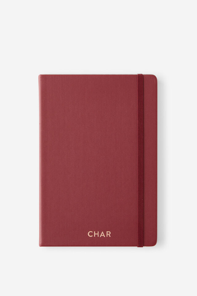 Personalised Metro A5 Hard Lined Notebook, Cabernet
