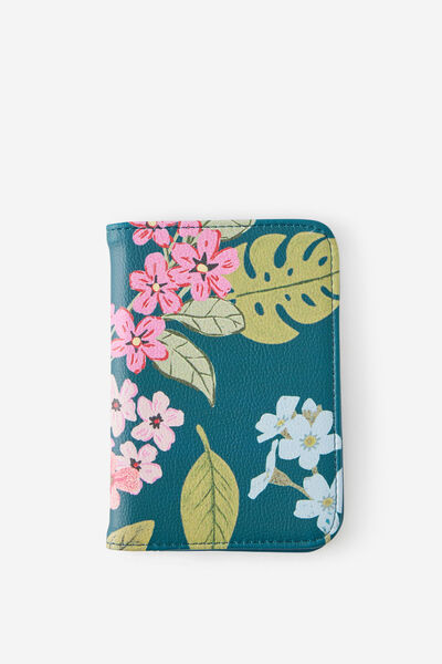 Passport Holder, WILDER FLORAL SPACED/NORTH SEA