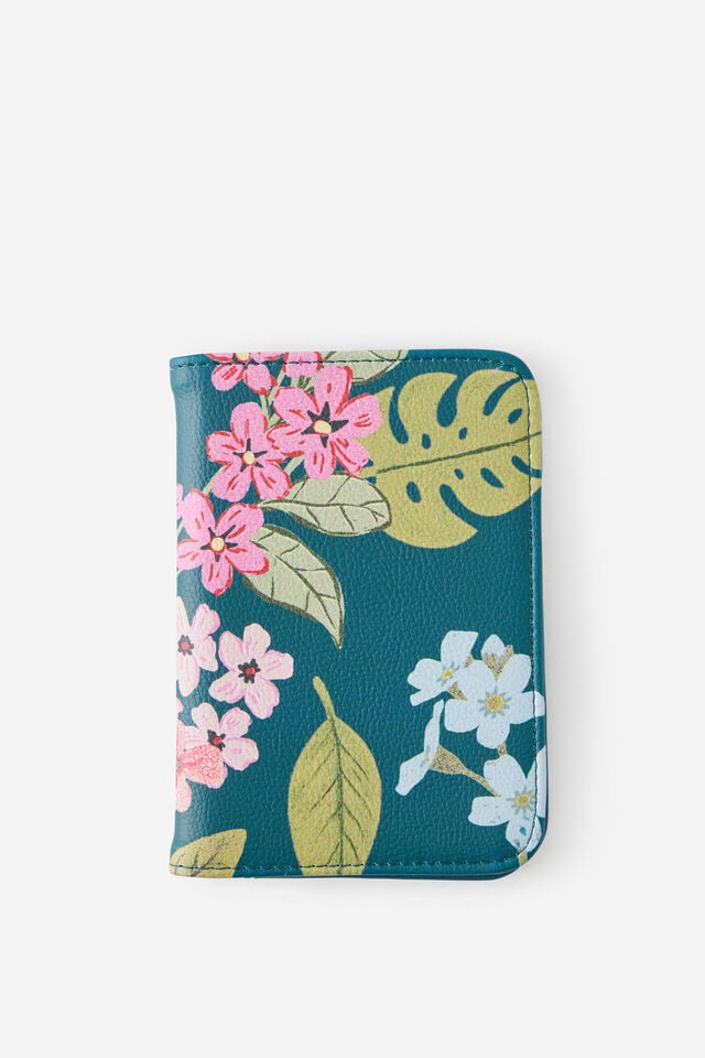 Passport Holder, WILDER FLORAL SPACED/NORTH SEA