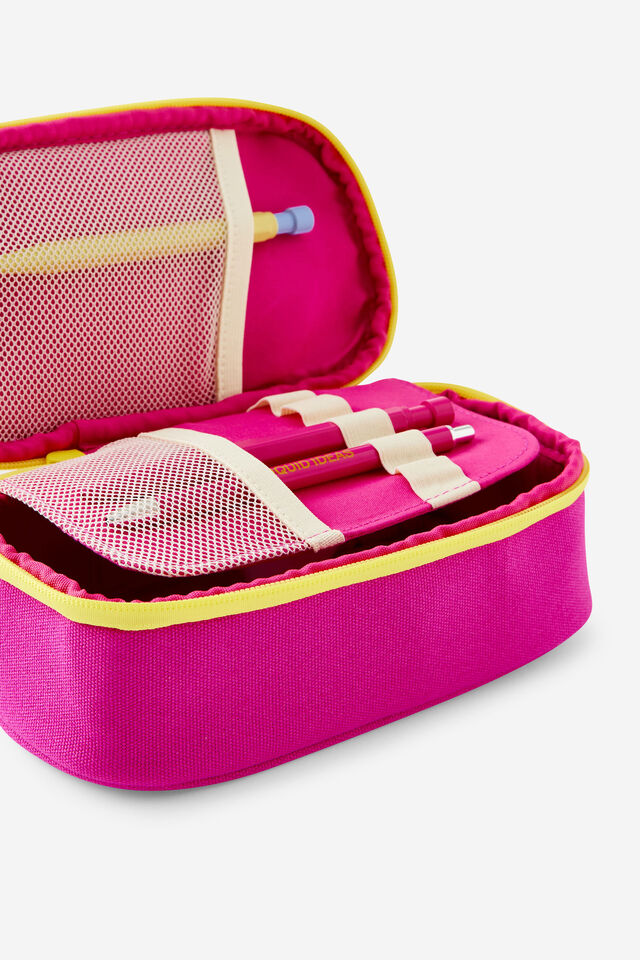 Arlow Canvas Pencil Case, POSIE LAVA RED