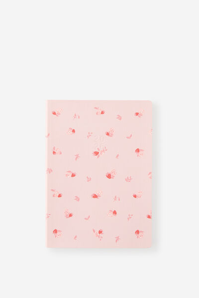 2026 B6 Weekly Soft Metro Diary, Ditsy Pansy Pink Clay